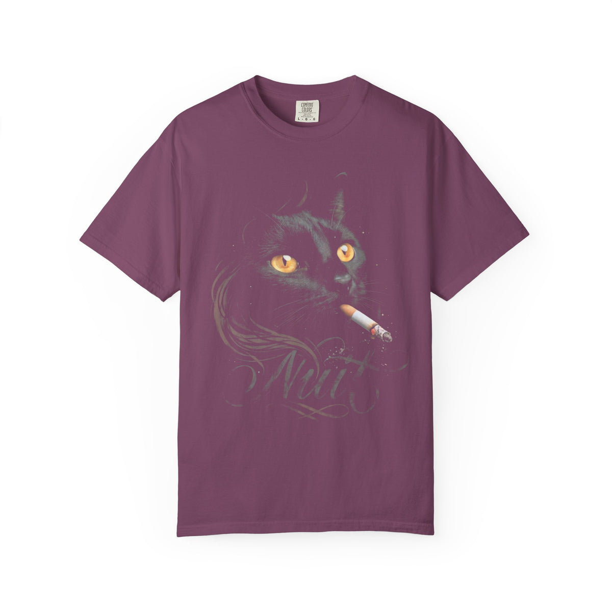 Nuit Black Cat Classic Tee | Edgy Vintage Art | Night Cigarette