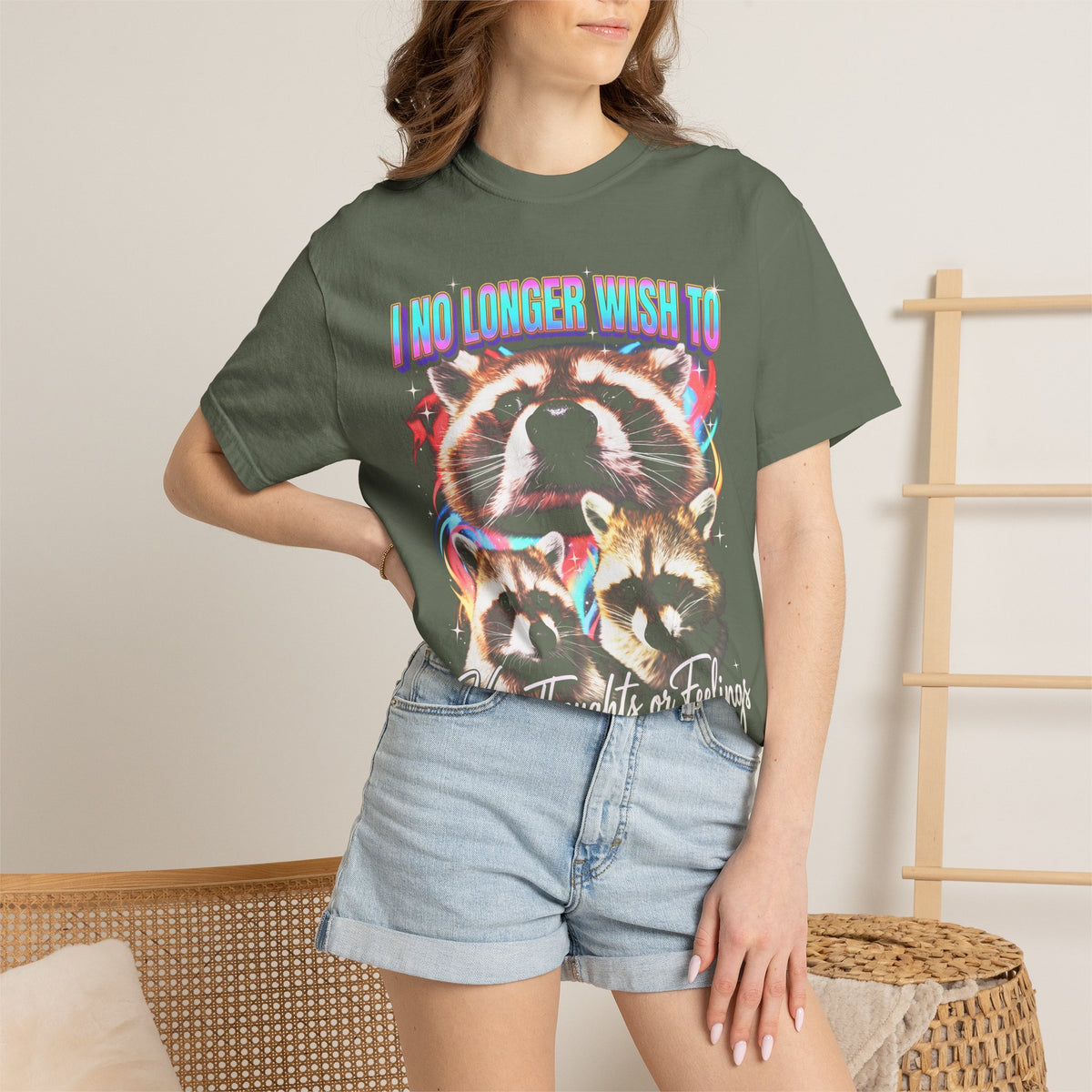 I No Longer Wish To Have Thoughts Classic Tee | Raccoon Meme