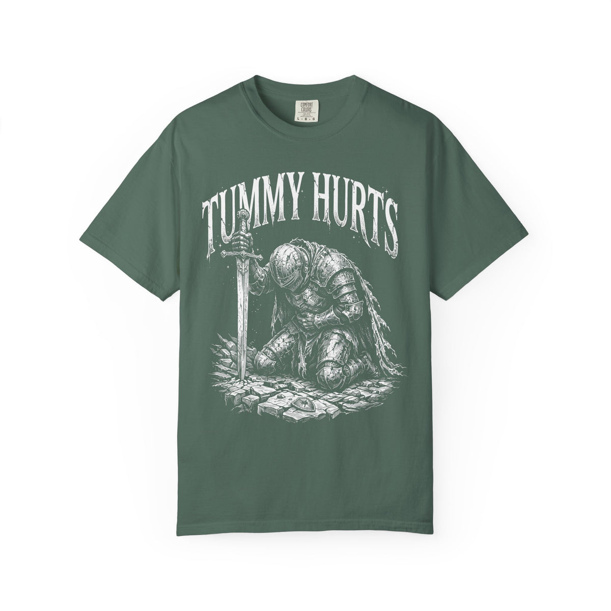 Tummy Hurts Classic Tee | Medieval Armor | Humorous Art