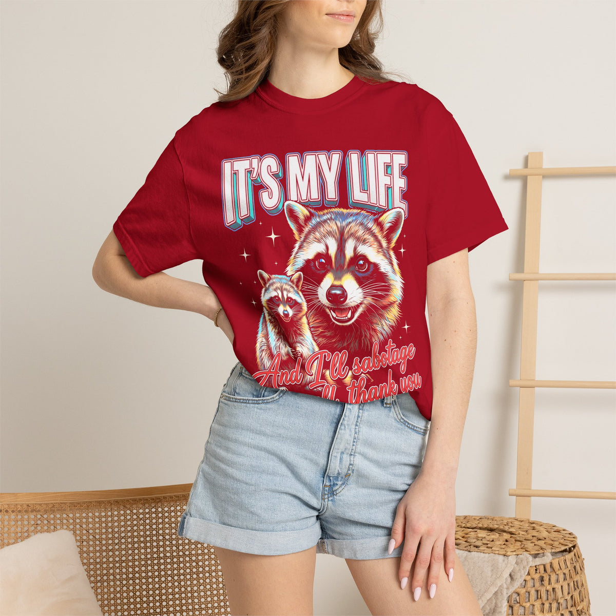 Its My Life Sabotage Myself Raccoon Classic Tee | 90s Retro