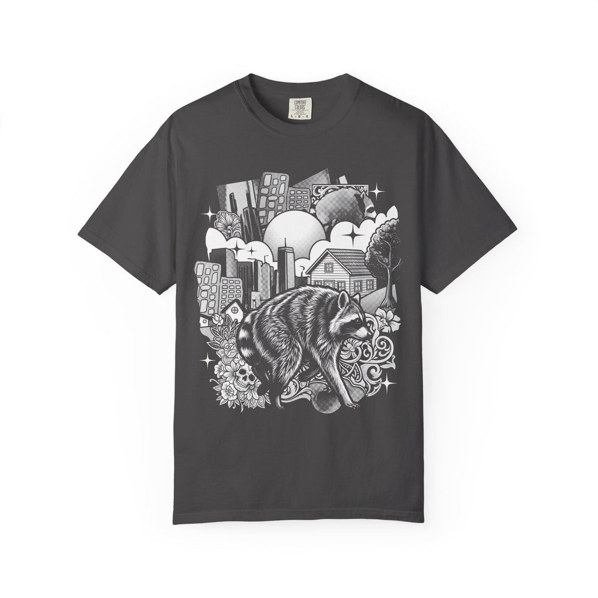 Raccoon City Skull Classic Tee | 90s Retro | Gaming Gift