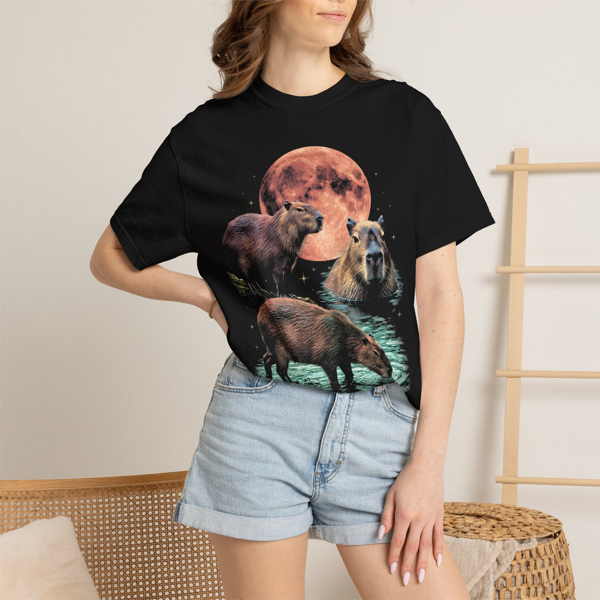 Blood Moon Capybara Classic Tee | Animal Lover | Vintage Bootleg