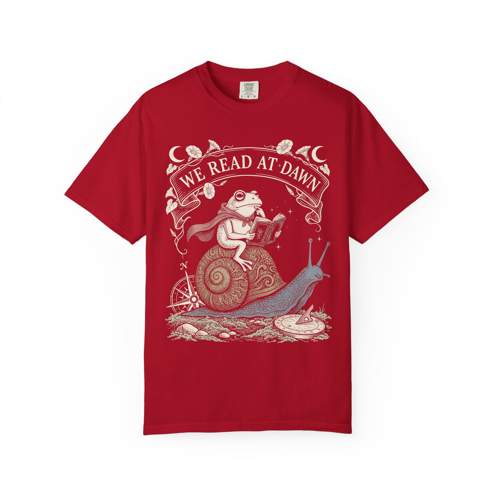 We Read At Dawn Classic Tee | Wizard Toad | Magical Books