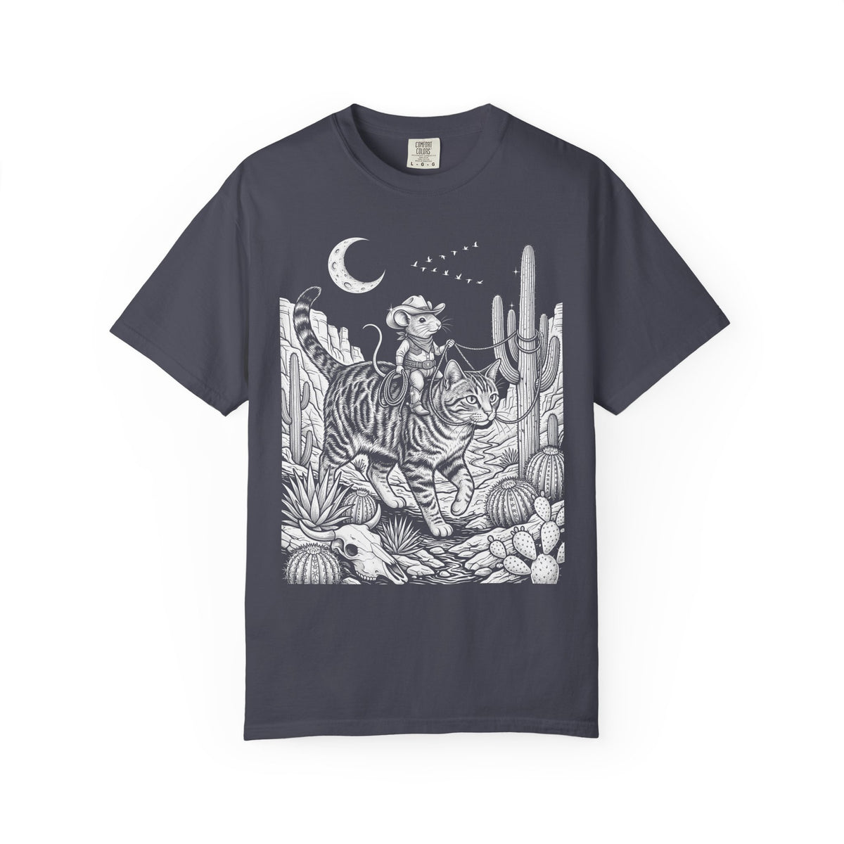 Cowboy Mouse Rodeo Classic Tee | Western Desert | Tabby Cat