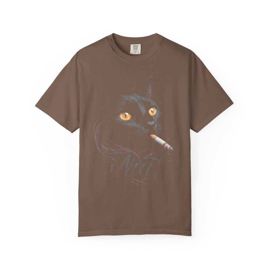 Nuit Black Cat Classic Tee | Edgy Vintage Art | Night Cigarette
