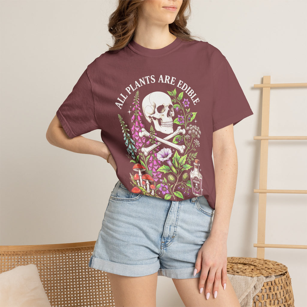 All Plants Are Edible Classic Tee | Vintage Skull | Botany Gift