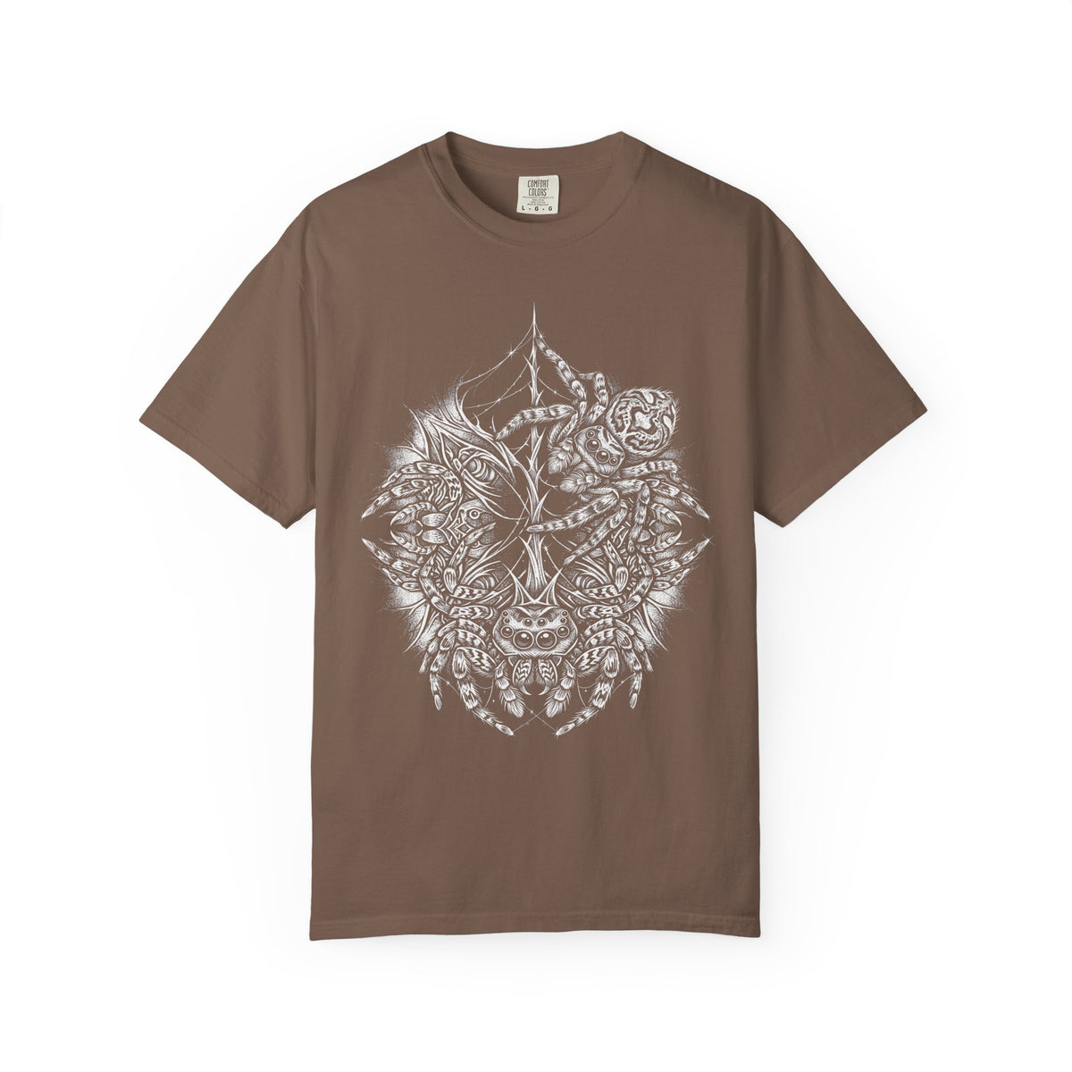 Gothic Spider Web Classic Tee | Stipple Art | Black White