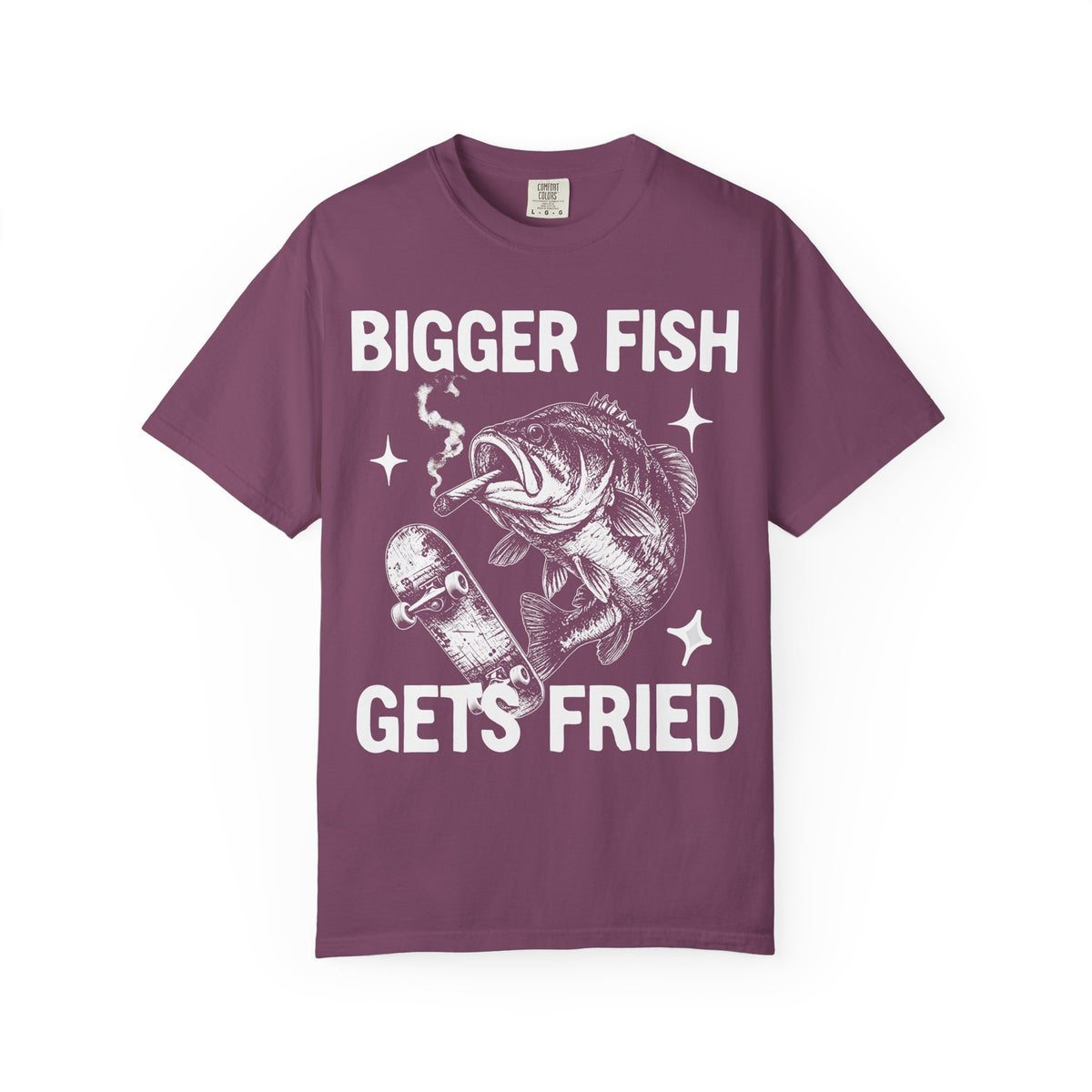 Bigger Fish Gets Fried Classic Tee | Funny Skater | Fish Meme