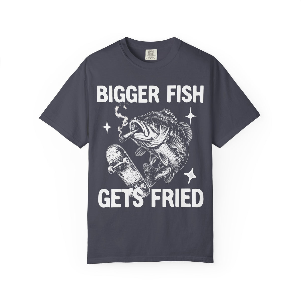 Bigger Fish Gets Fried Classic Tee | Funny Skater | Fish Meme
