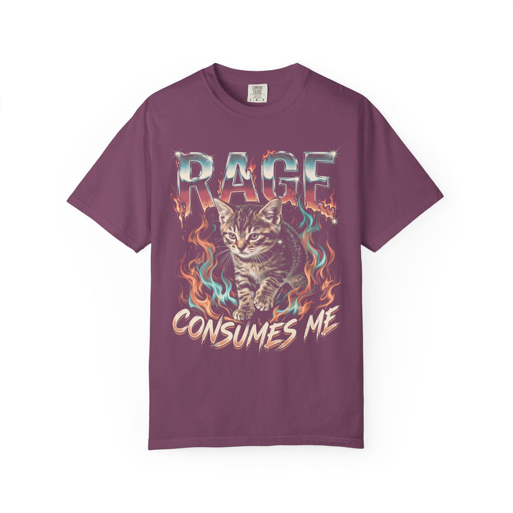 Rage Consumes Me Kitten Classic Tee | Fiery Cat | Retro Meme