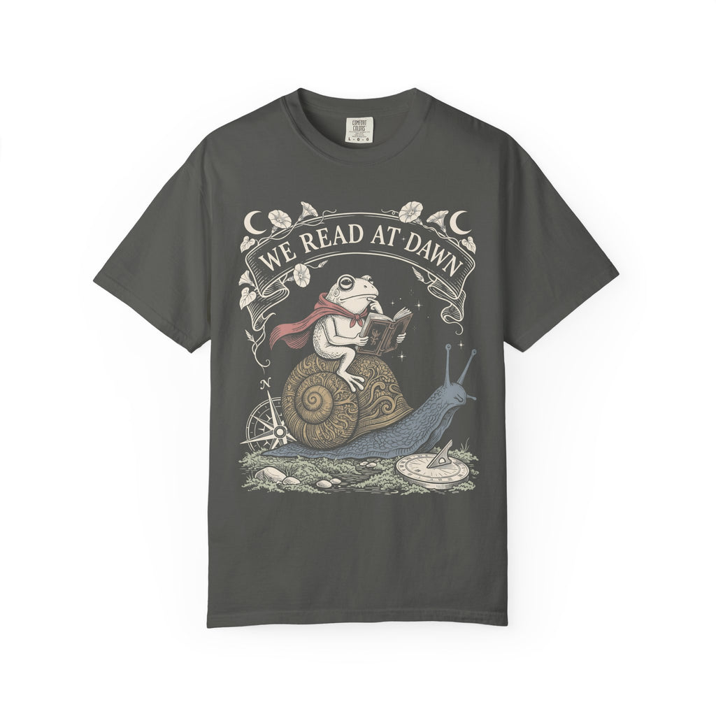We Read At Dawn Classic Tee | Wizard Toad | Magical Books