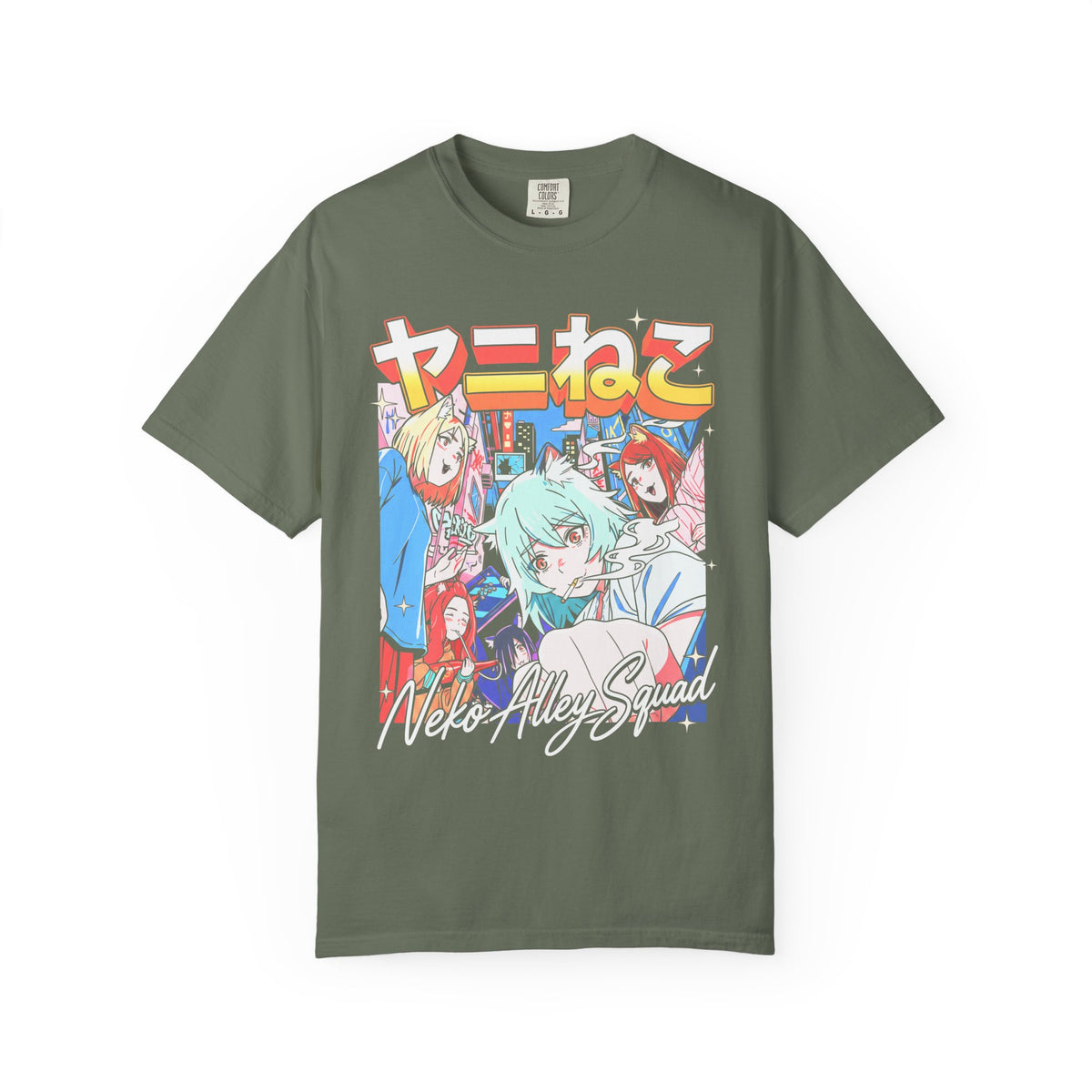 Neko Alley Squad Classic Tee | Anime Cat Girl | Retro Graphic