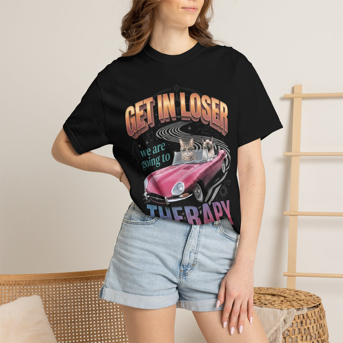 Get In Loser Therapy Classic Tee | Two Cats | Mental Health