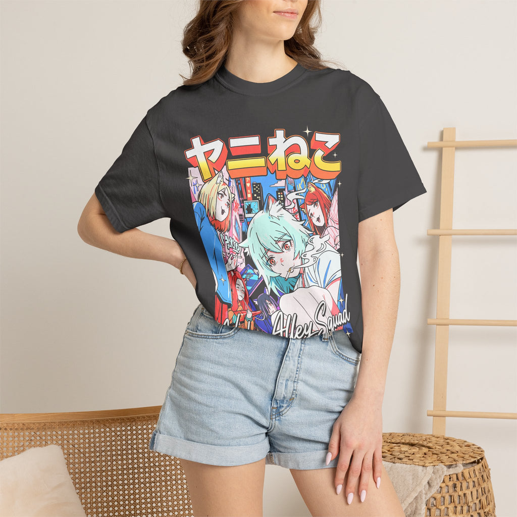 Neko Alley Squad Classic Tee | Anime Cat Girl | Retro Graphic