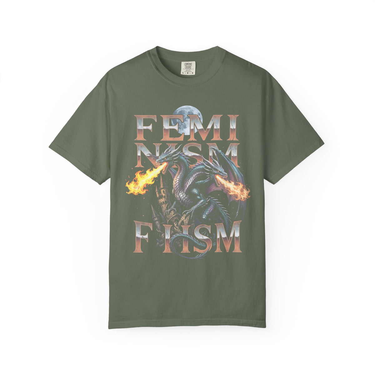 Feminism Two Headed Dragon Classic Tee | Fantasy Art | Power