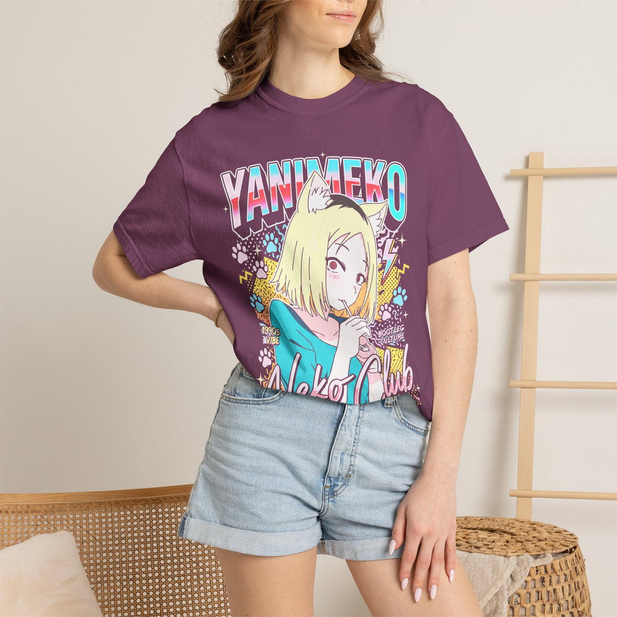 Neko Club Anime Girl Classic Tee | 1990s Vibe | Retro Gift