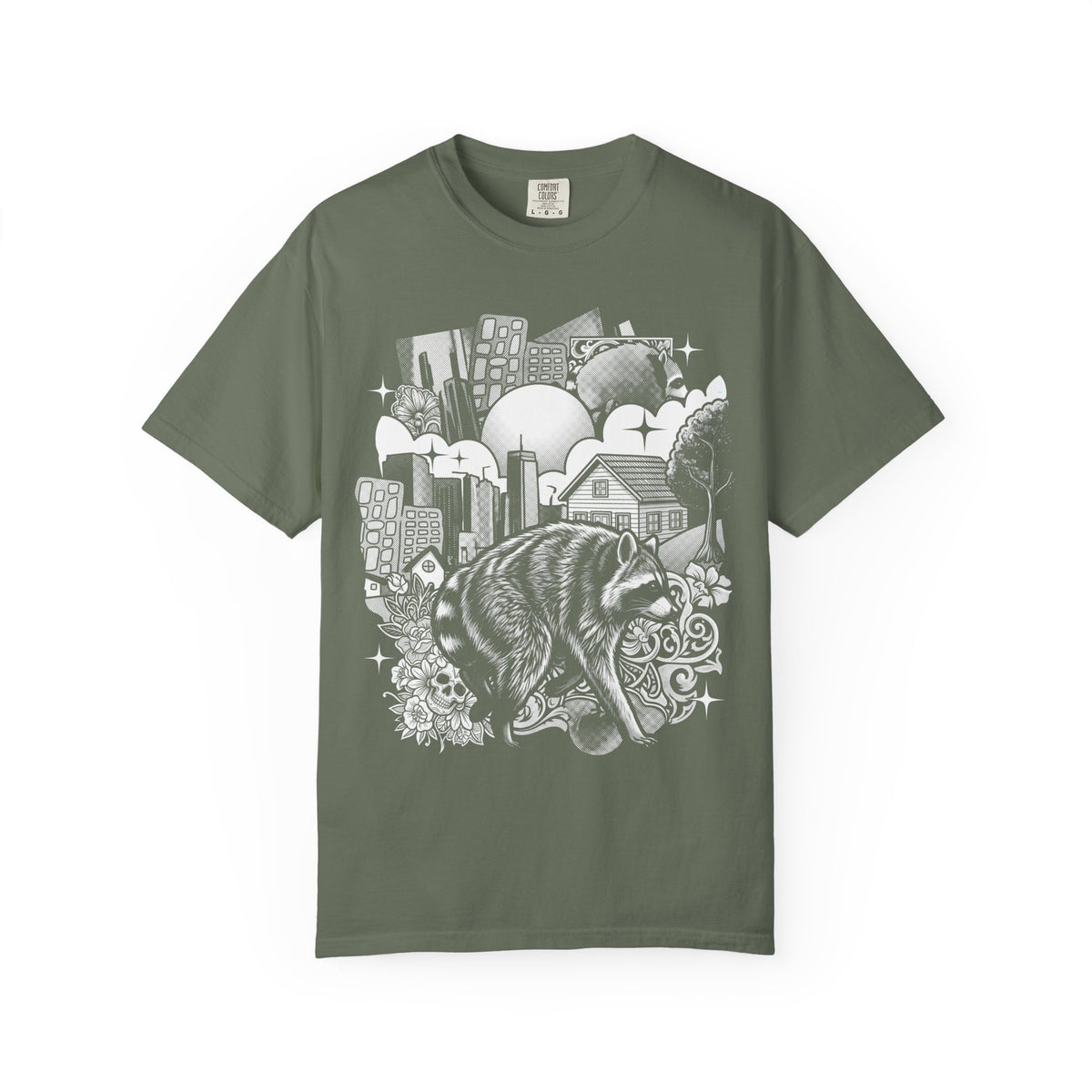 Raccoon City Skull Classic Tee | 90s Retro | Gaming Gift
