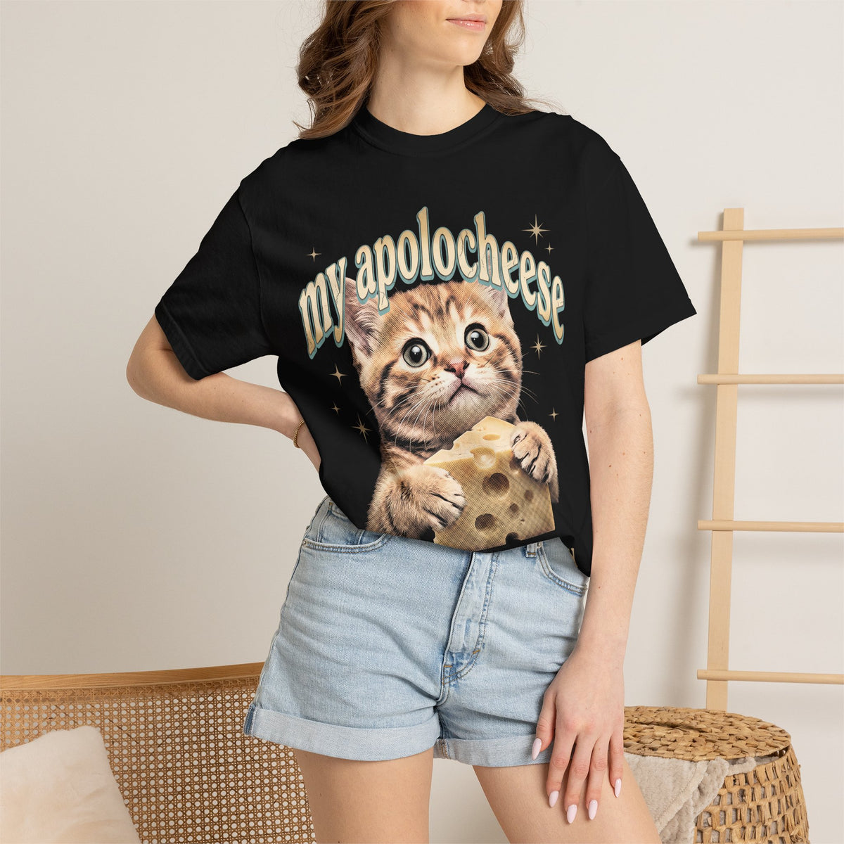My Apolocheese Cat Classic Tee | Cute Swiss Cheese | Retro Pun