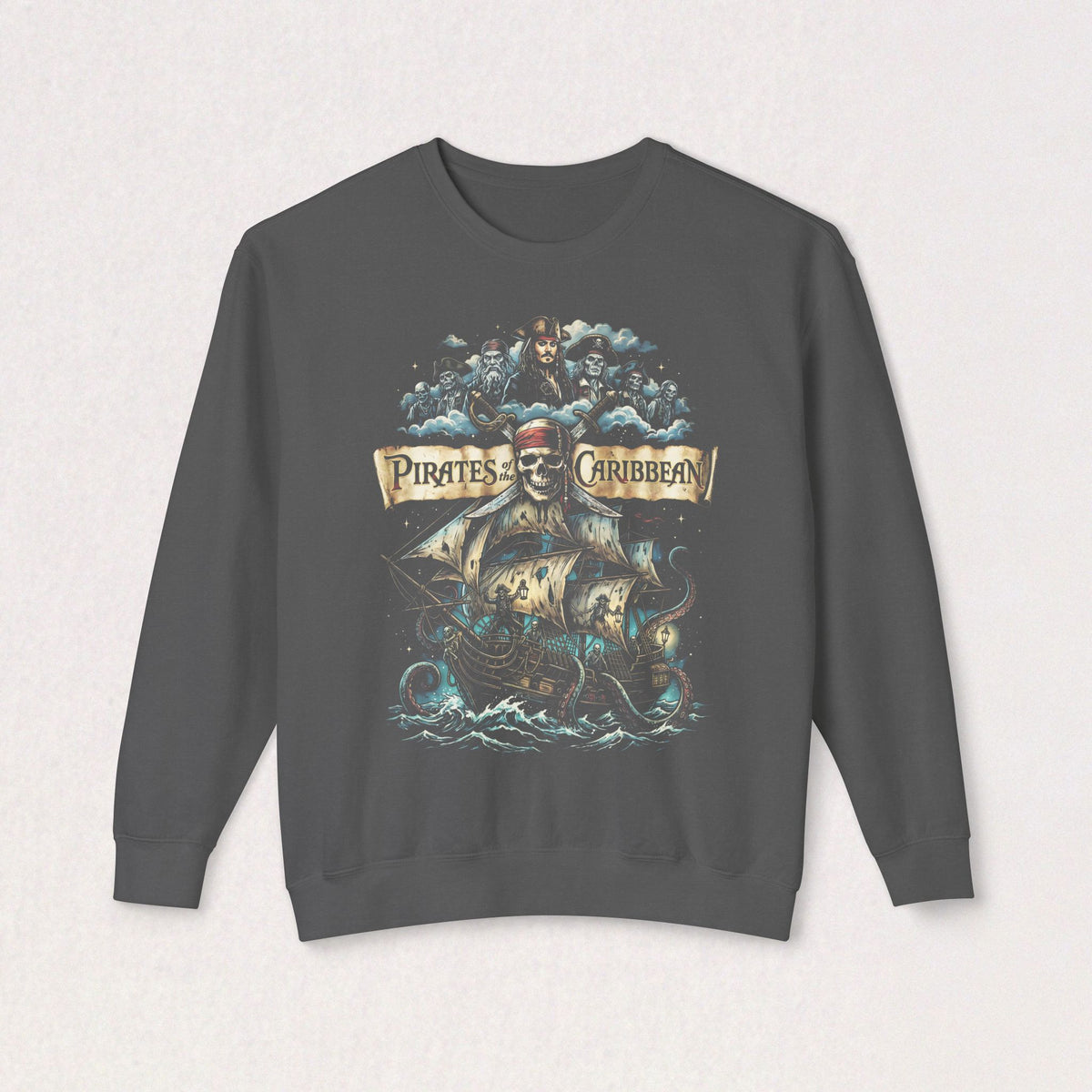 Pirates of the Caribean Skull Ship Crewneck Sweatshirt