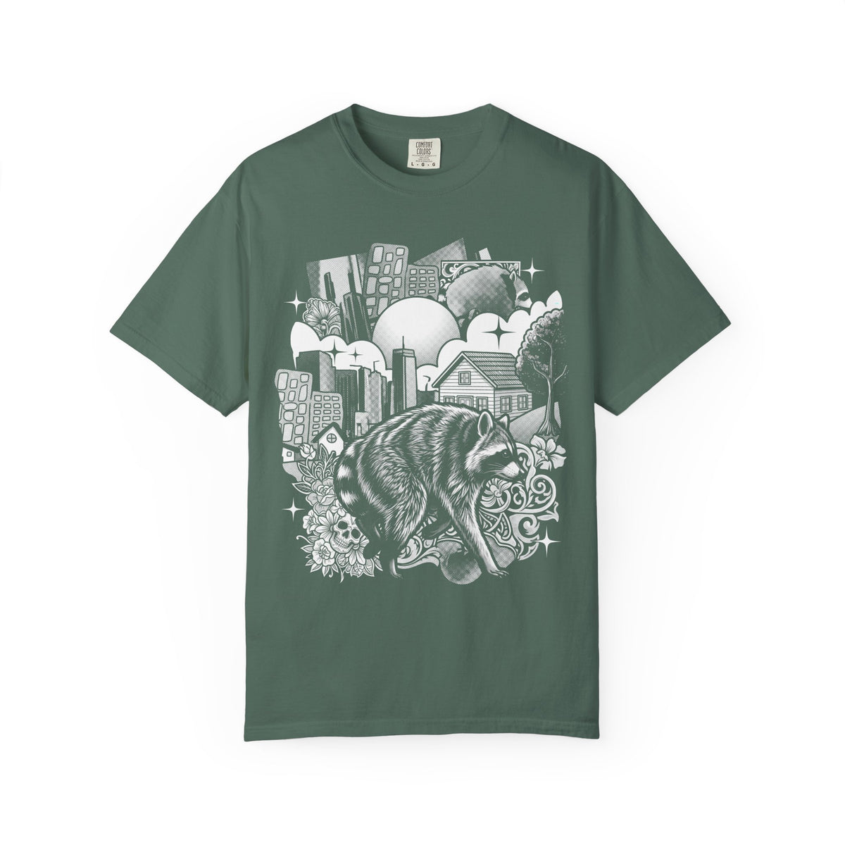 Raccoon City Skull Classic Tee | 90s Retro | Gaming Gift
