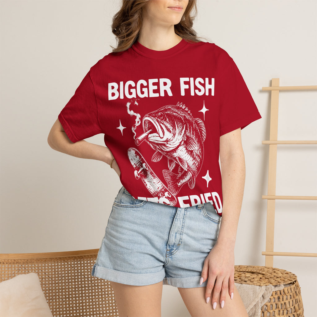 Bigger Fish Gets Fried Classic Tee | Funny Skater | Fish Meme