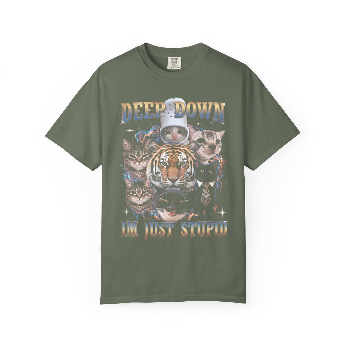 Deep Down Im Just Stupid Classic Tee | Tiger Cat | Galaxy Meme