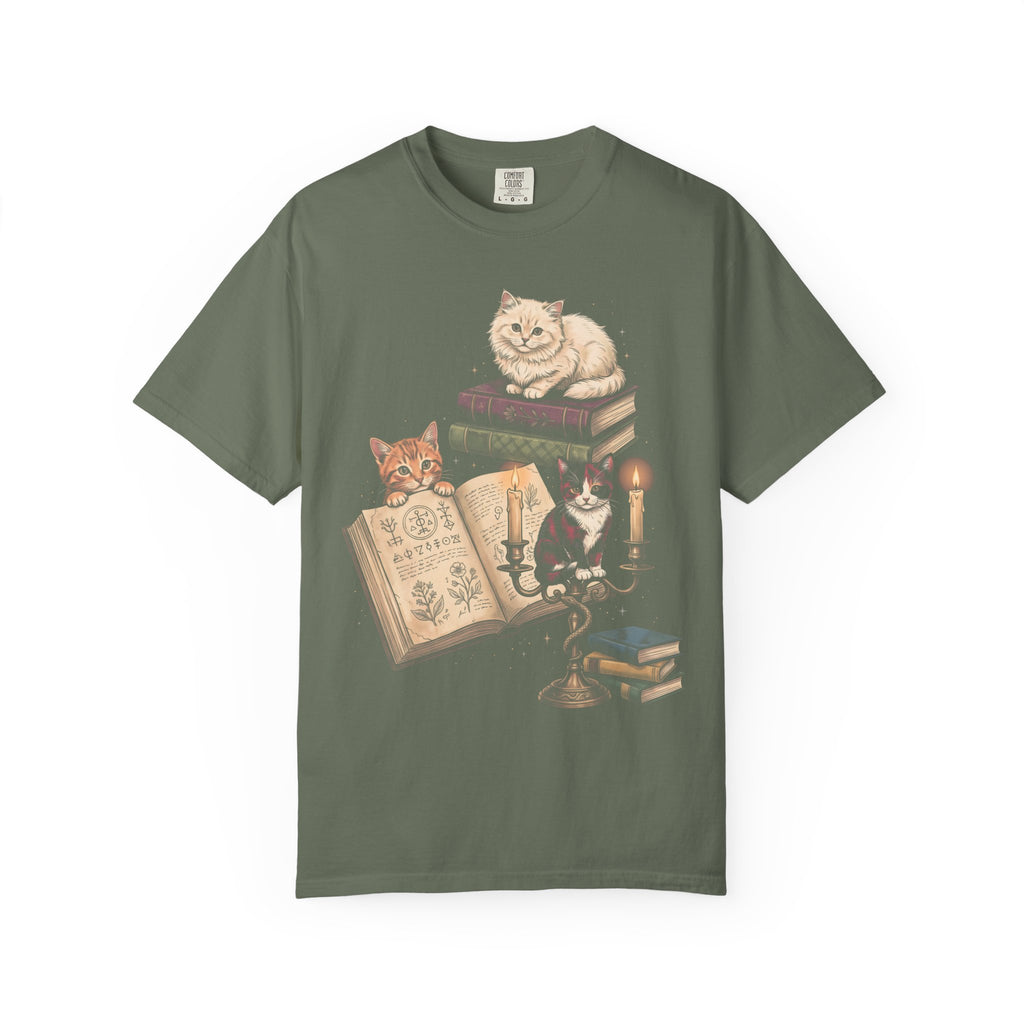 Mystical Library Cats Classic Tee | Occult Alchemy | Antique Book