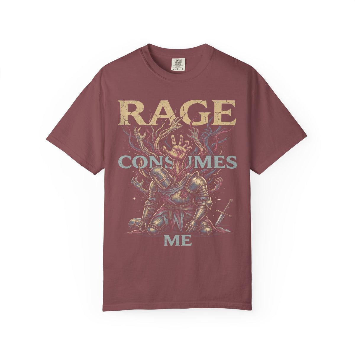 RAGE CONSUMES ME Classic Tee | Kneeling Knight | Dark Fantasy
