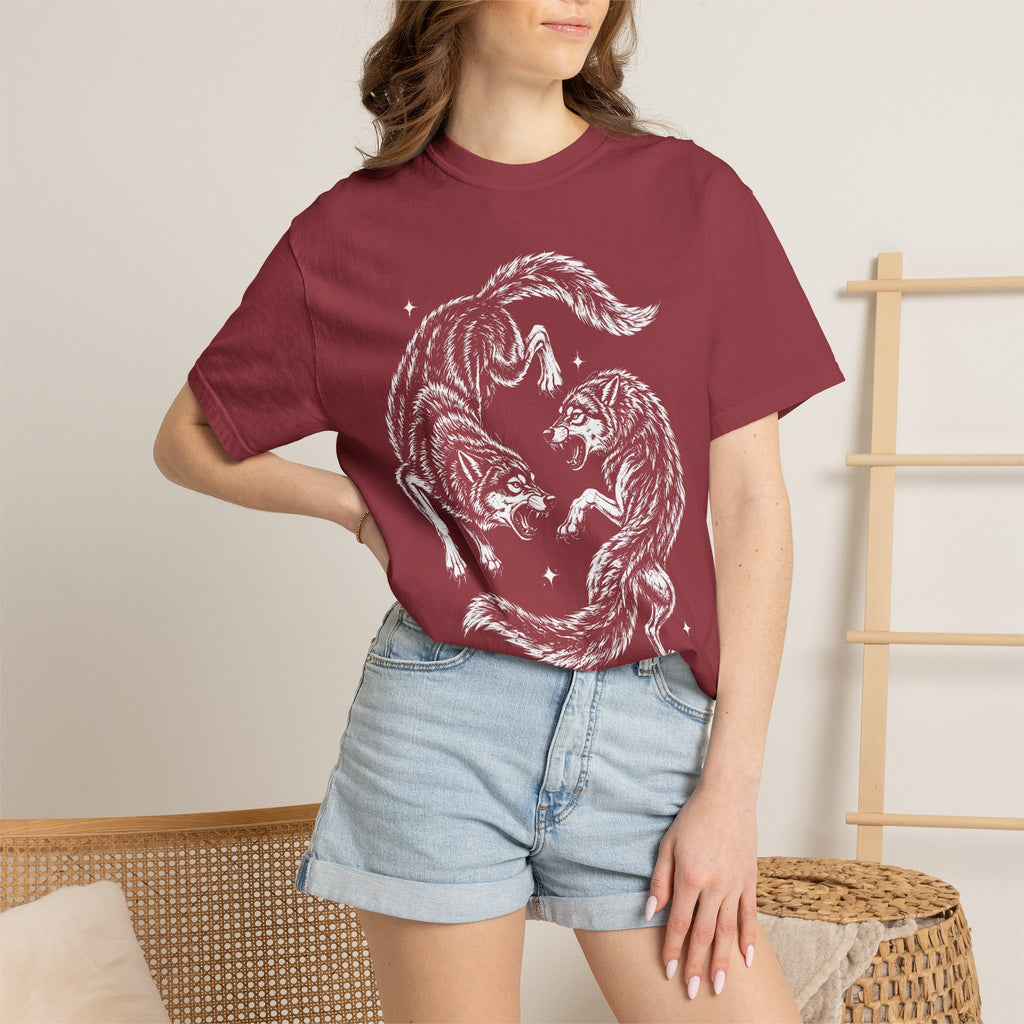 Twin Wolves Classic Tee | 90s Vintage | Dark Nature Wolf
