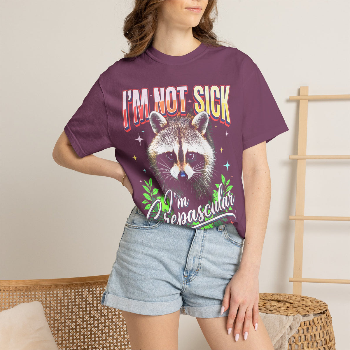 Im Not Sick Crepuscular Raccoon Classic Tee | 90s Retro Graphic