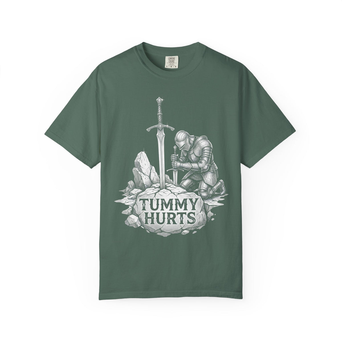 Tummy Hurts Classic Tee | Dark Fantasy | Kneeling Knight
