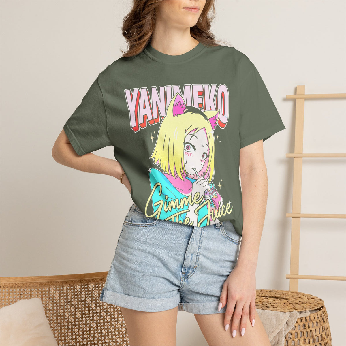 Gimme The Juice Classic Tee | Retro 90s | Anime Cat Girl