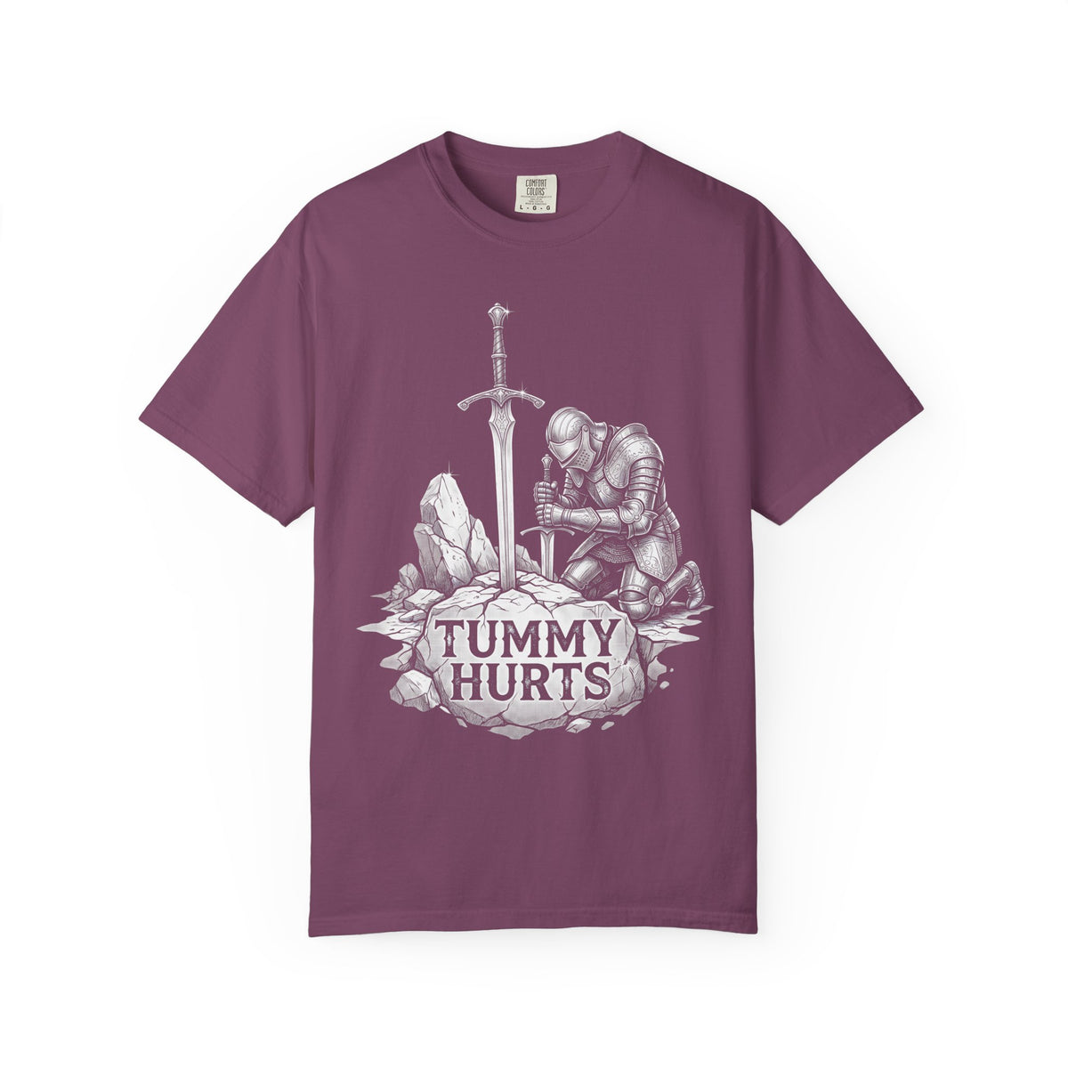 Tummy Hurts Classic Tee | Dark Fantasy | Kneeling Knight