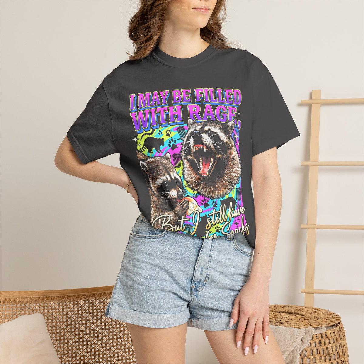 I May Be Filled With Rage Classic Tee | Raccoon Meme Gift