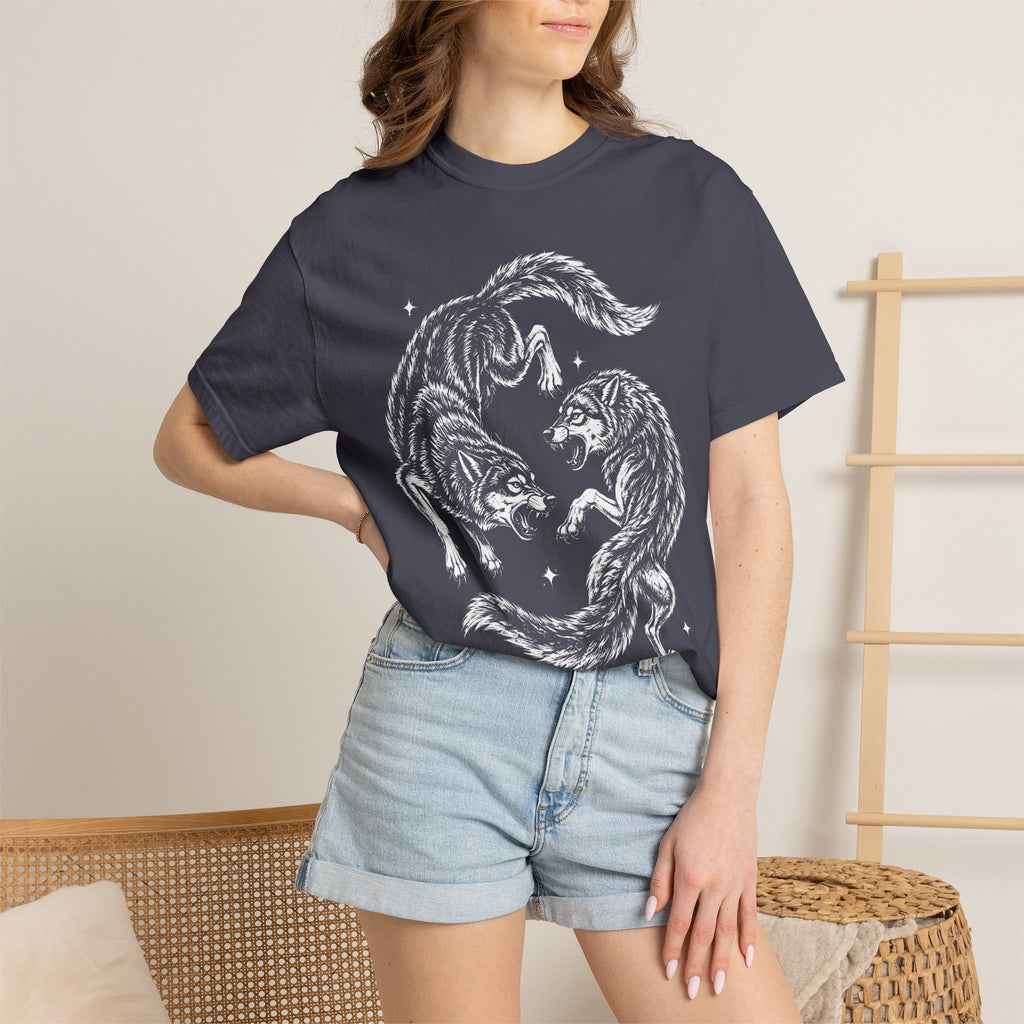 Twin Wolves Classic Tee | 90s Vintage | Dark Nature Wolf