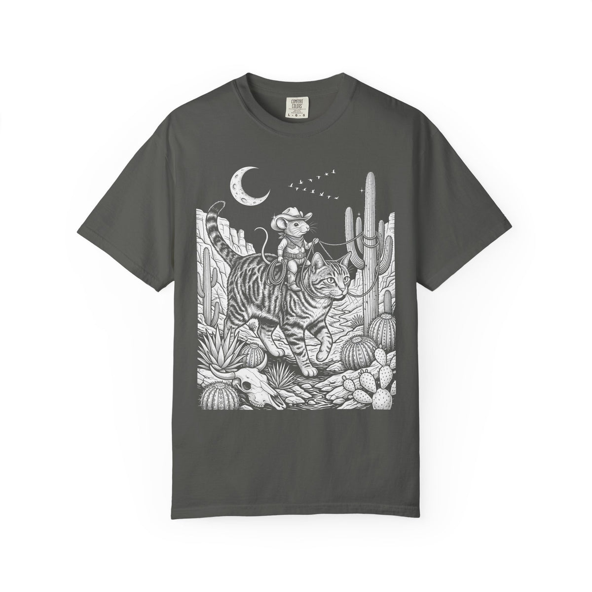 Cowboy Mouse Rodeo Classic Tee | Western Desert | Tabby Cat
