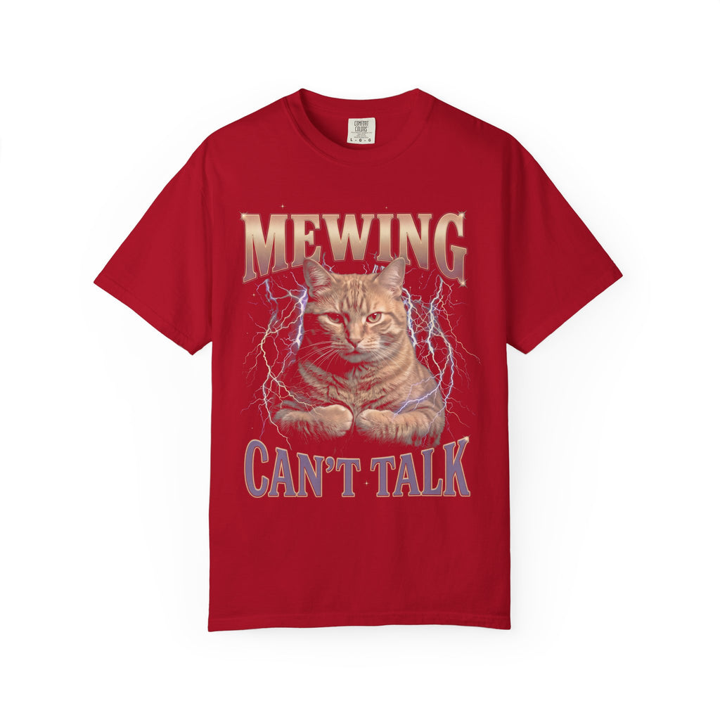 Mewing Can't Talk Classic Tee | GigaChad Feline | Muscle Lightning
