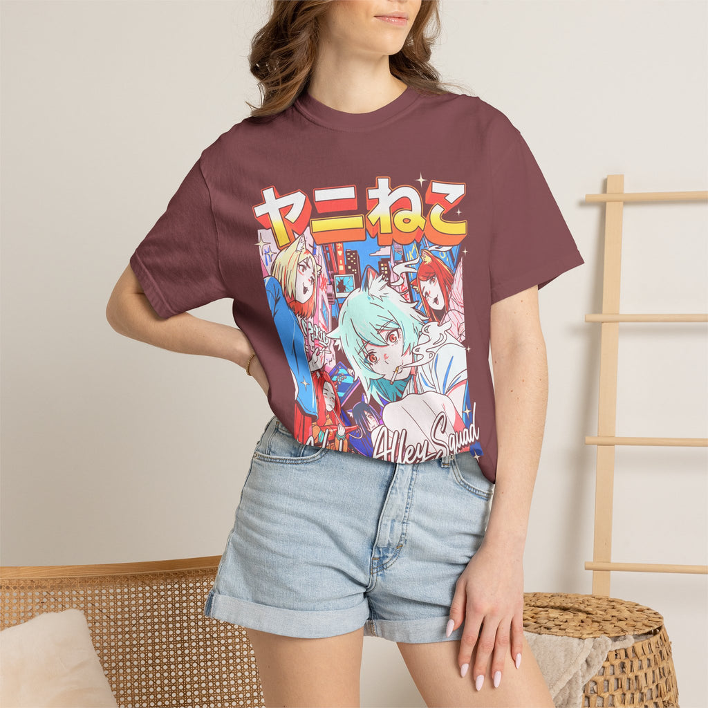 Neko Alley Squad Classic Tee | Anime Cat Girl | Retro Graphic