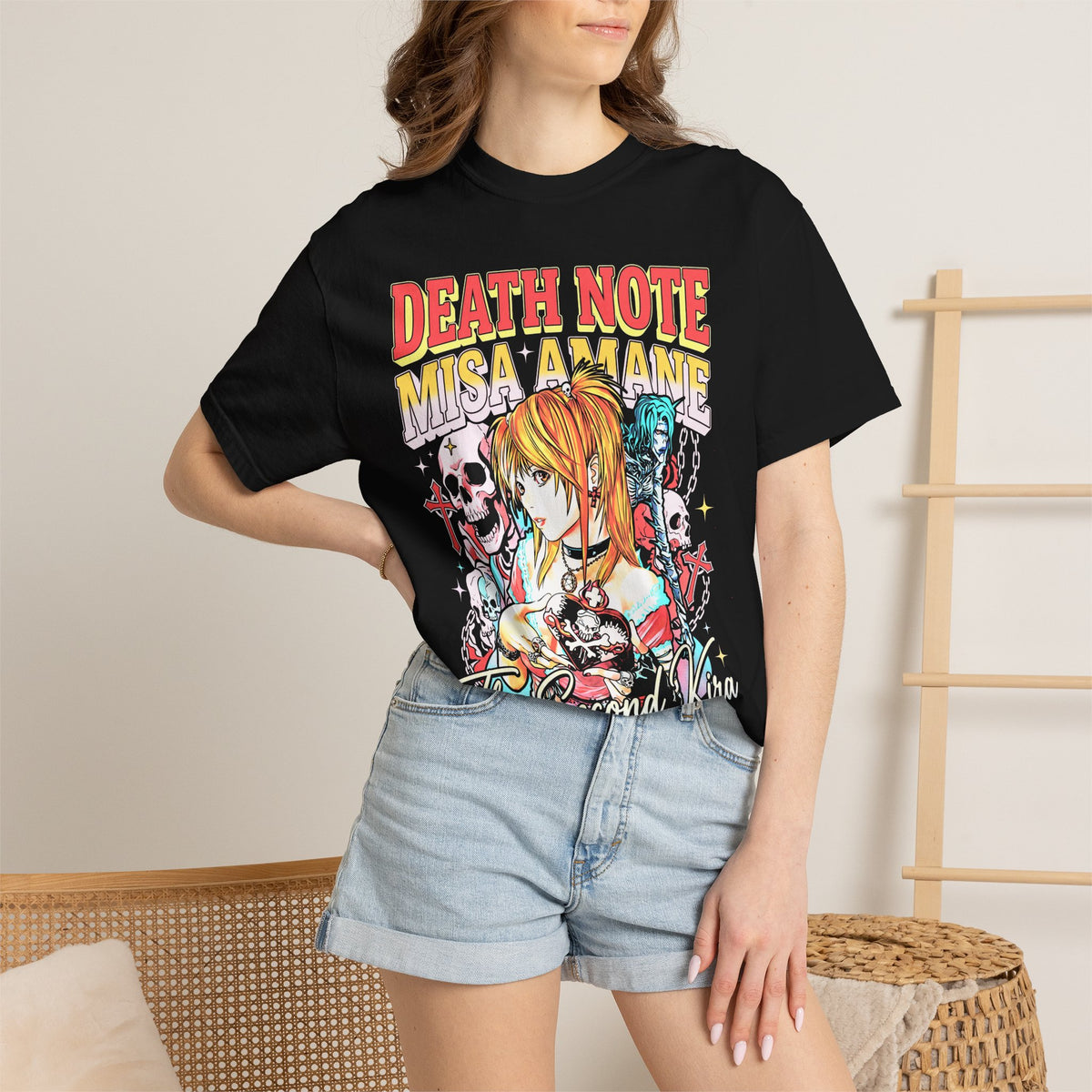 Gothic Shinigami Girl T-Shirt - 90s Vintage Dark Anime Graphic Tee