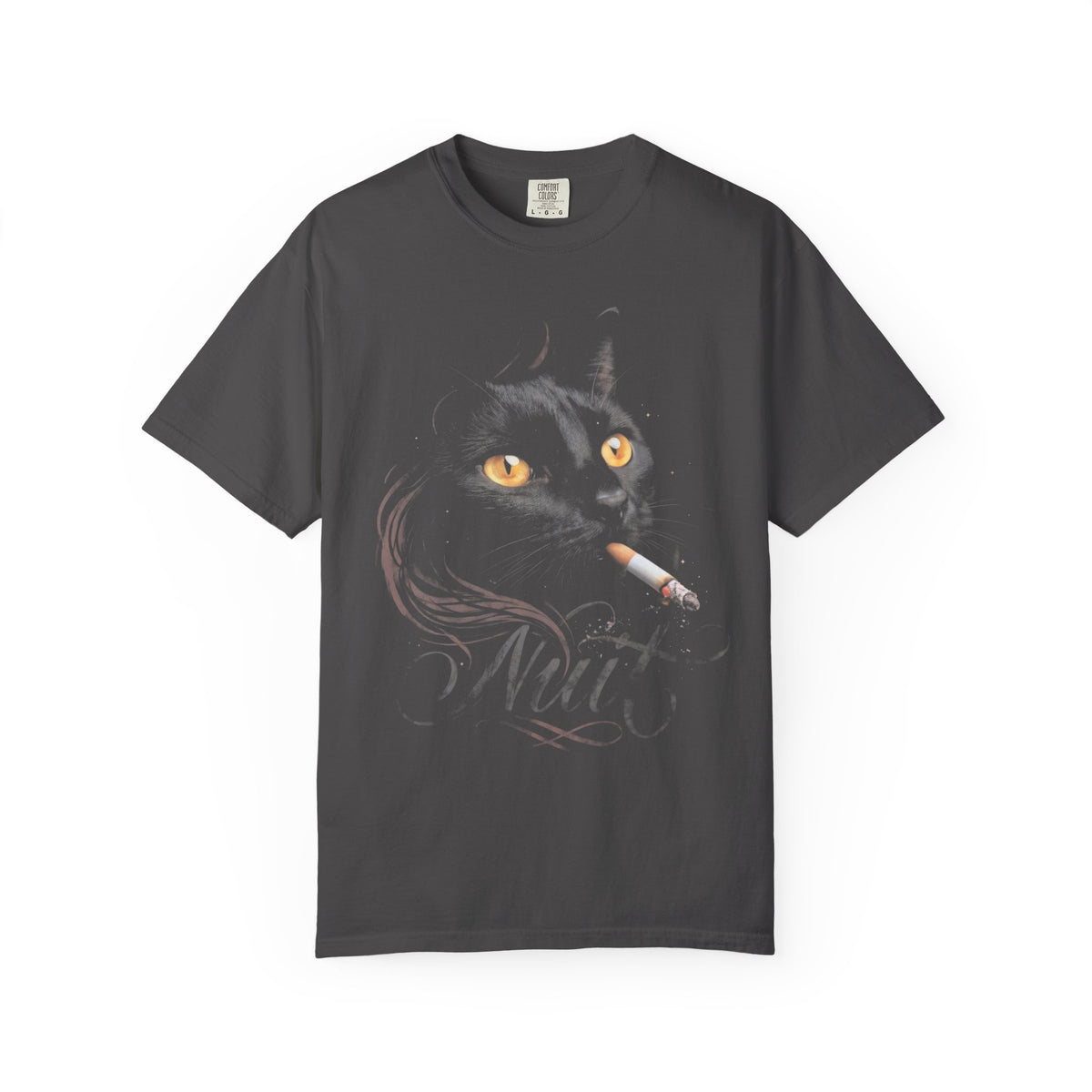 Nuit Black Cat Classic Tee | Edgy Vintage Art | Night Cigarette