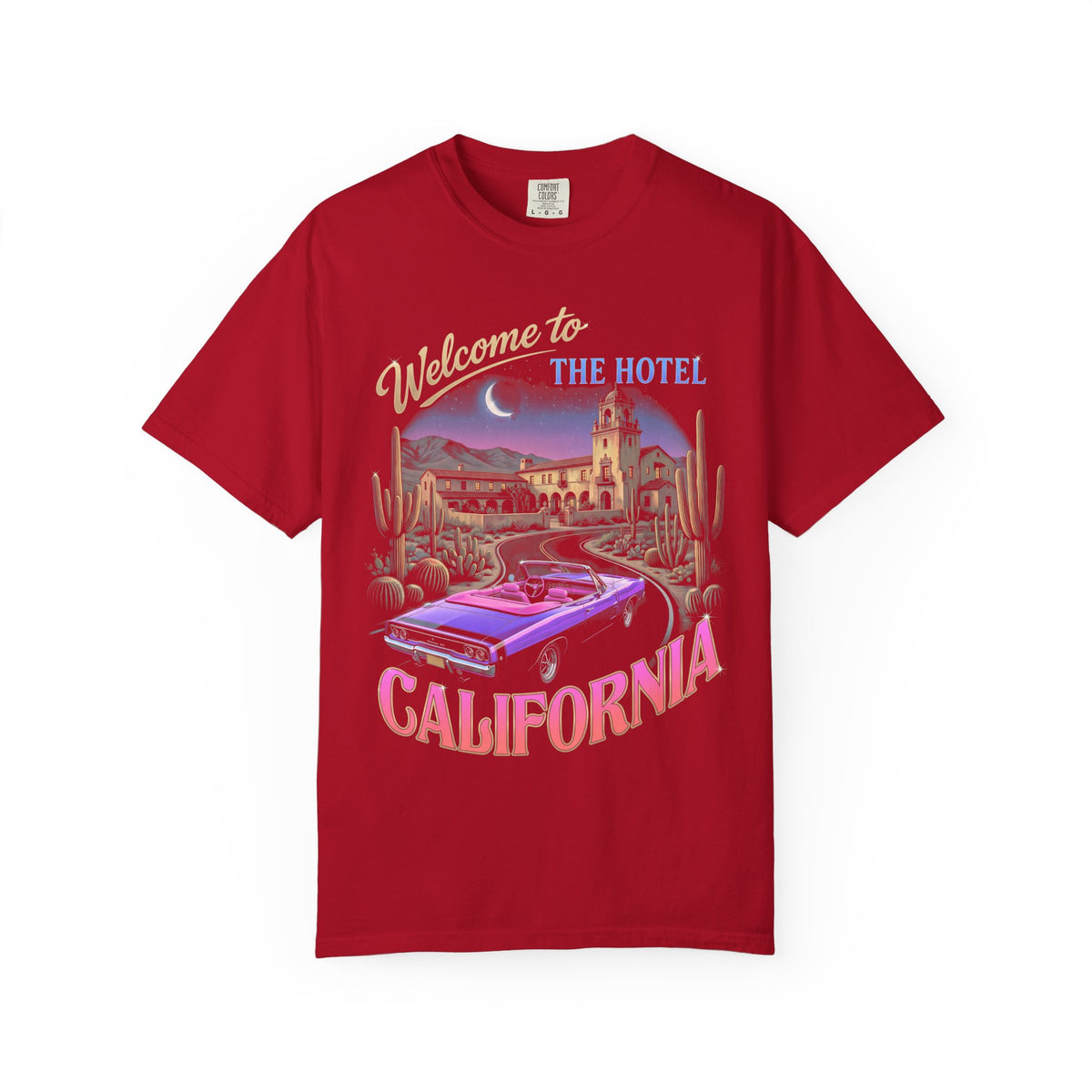 Hotel California Classic Tee | Retrowave Car | Vaporwave Art