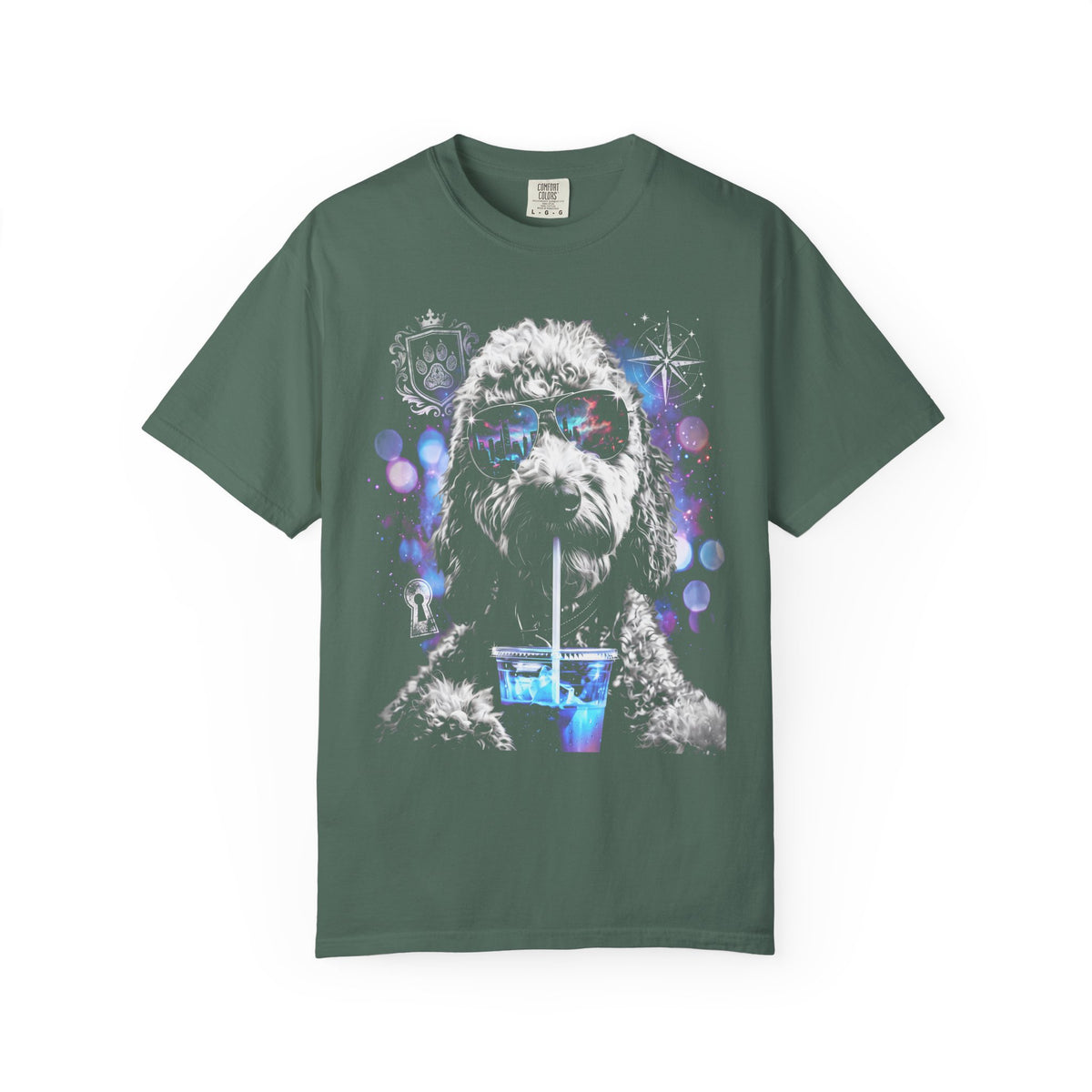 Cool Poodle Dog Classic Tee | Neon Pop Art | Sunglasses Vibe