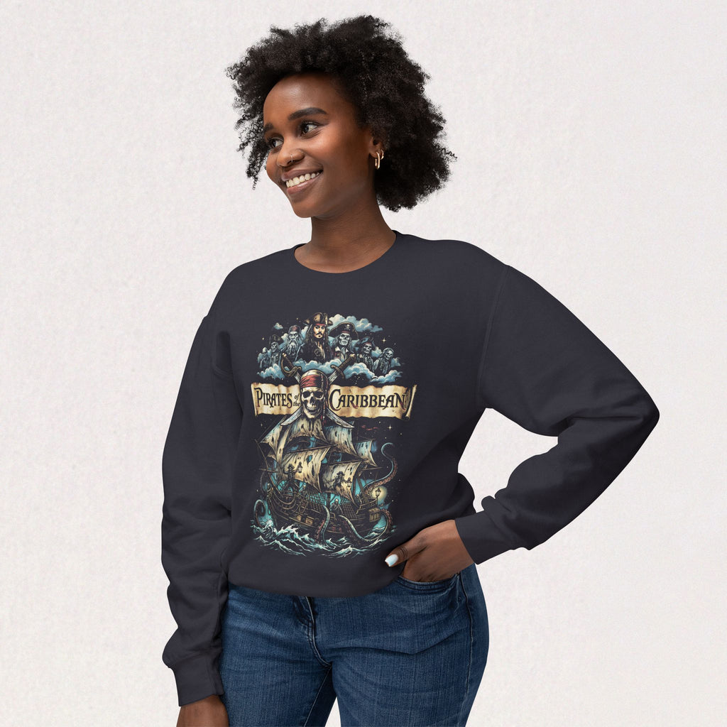 Pirates of the Caribean Skull Ship Crewneck Sweatshirt