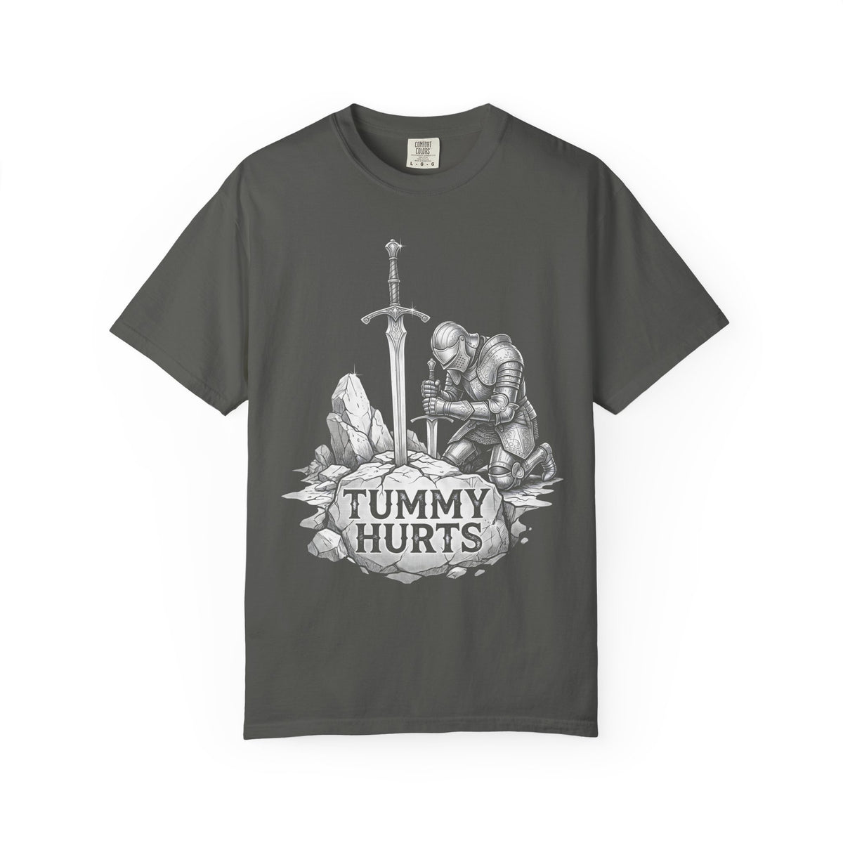 Tummy Hurts Classic Tee | Dark Fantasy | Kneeling Knight