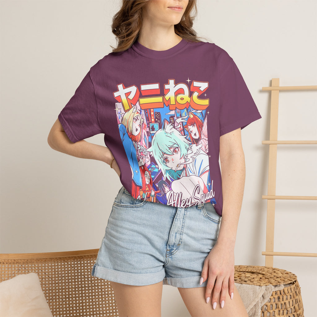 Neko Alley Squad Classic Tee | Anime Cat Girl | Retro Graphic