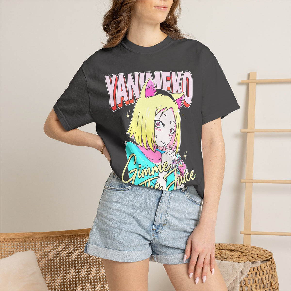 Gimme The Juice Classic Tee | Retro 90s | Anime Cat Girl
