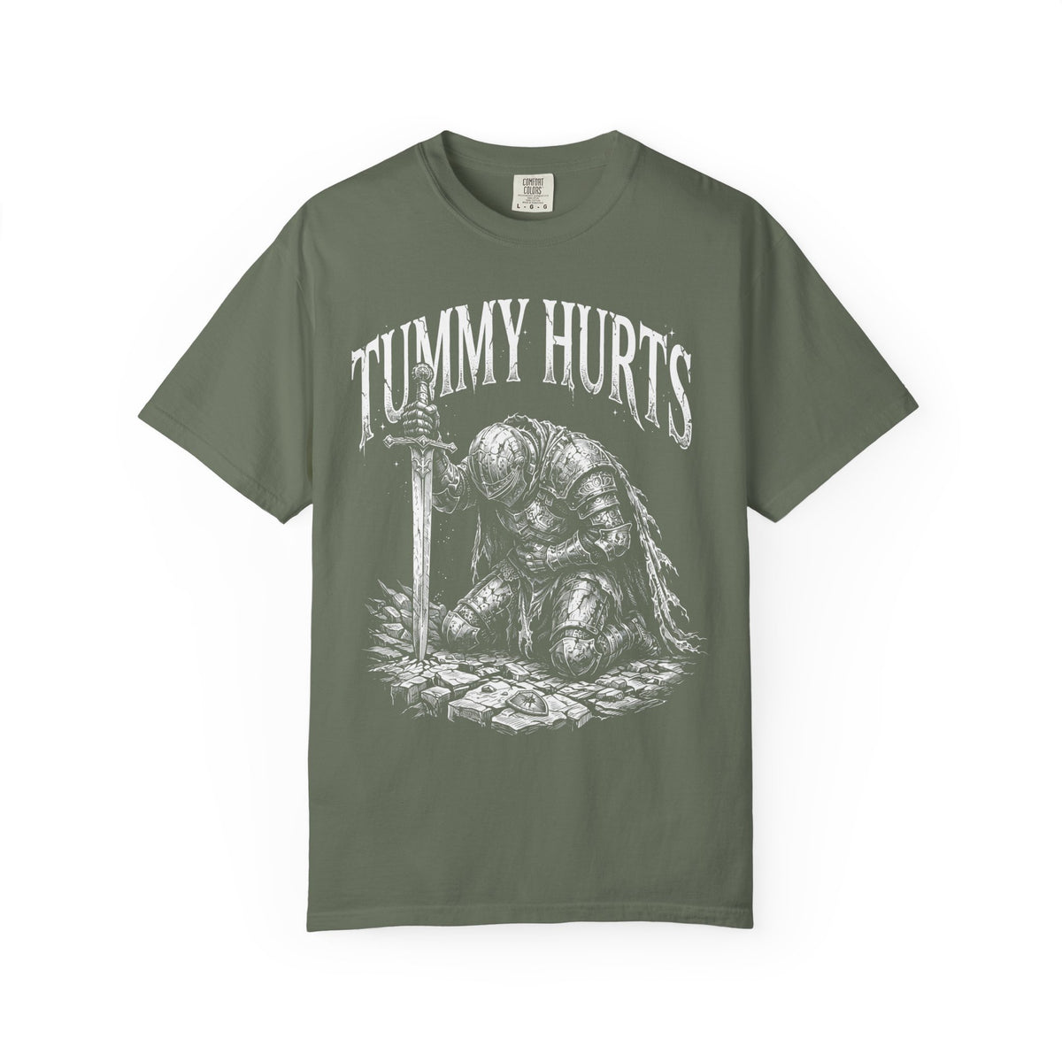 Tummy Hurts Classic Tee | Medieval Armor | Humorous Art
