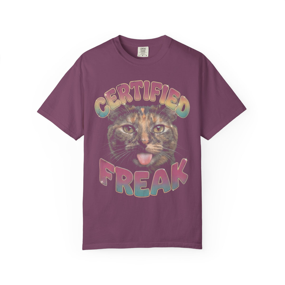 Certified Freak Cat Classic Tee | Funny Blep Mlem | Retro Art