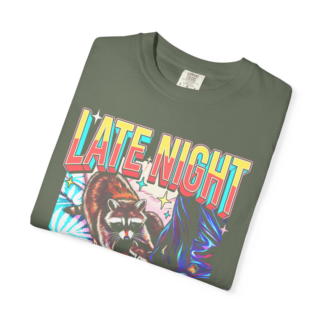 Late Night Visitor Raccoon Classic Tee | Retro Neon | Vintage