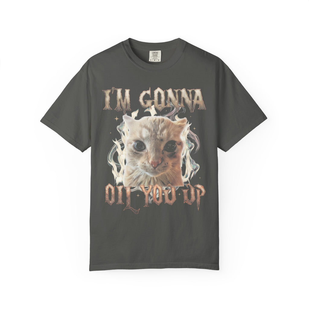 I'm Gonna Oil You Up Classic Tee | Meme Cat | Heavy Metal Bootleg